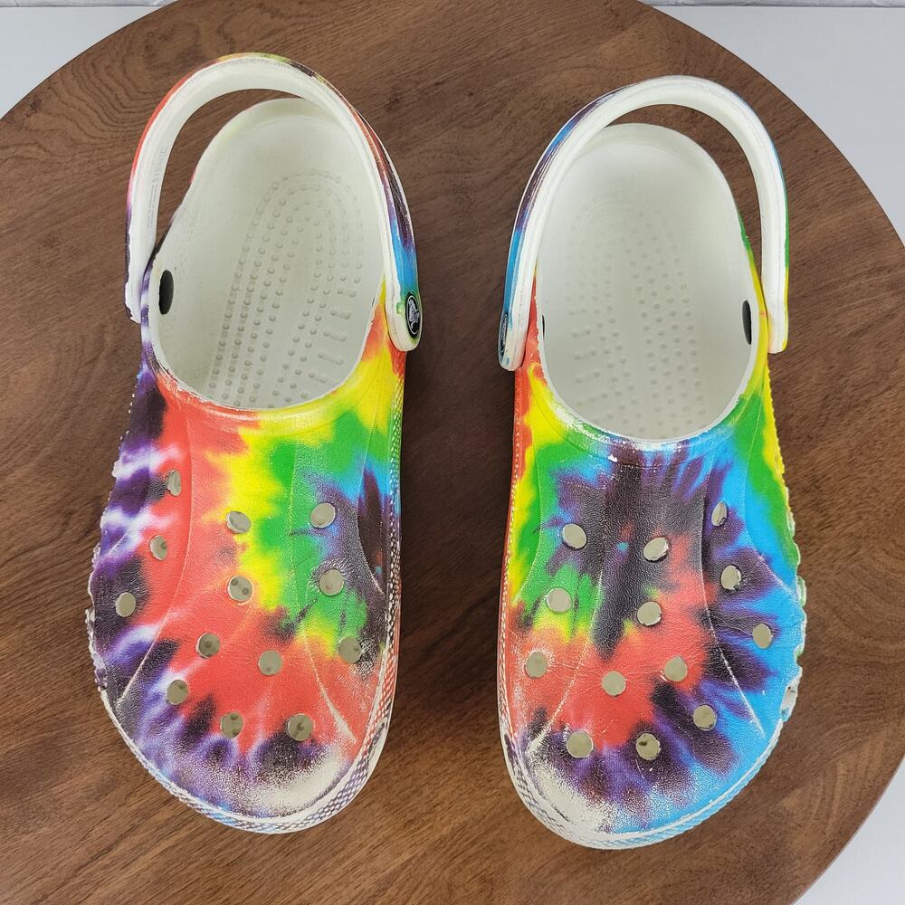 Crocs Sandals 6M/8W Muticolor Tie Dye Classic Graphic Unisex Slingback - Picture 10 of 13